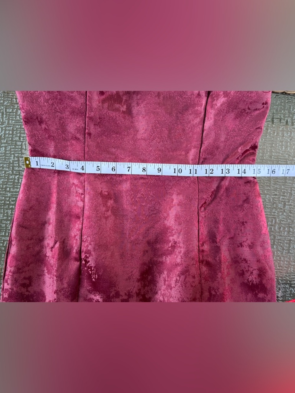 🦋 Vici Strapless Lace Mermaid Gown - Burgundy - Picture 14 of 15